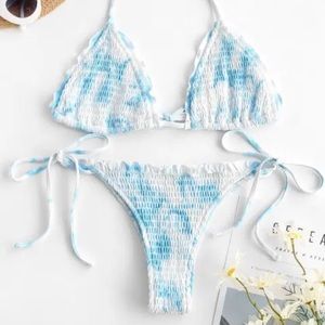 Tie dye ribbed bikini